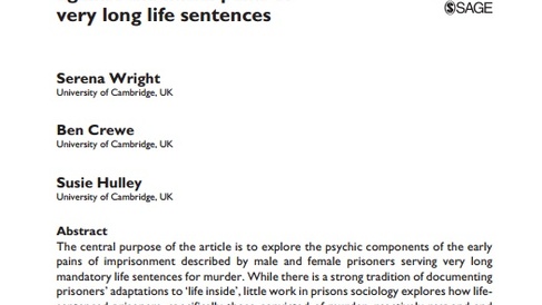 Suppression, denial, sublimation: Defending against the initial pains of very long life sentences
