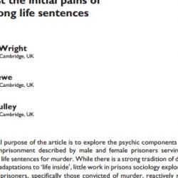 Suppression, denial, sublimation: Defending against the initial pains of very long life sentences